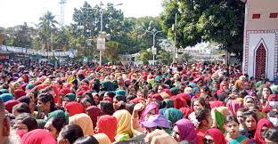 মিছিল-স্লোগানে মুখরিত প্রধানমন্ত্রীর জনসভাস্থল